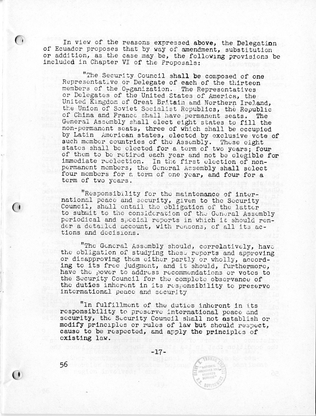 Report, Comments and Proposed Amendments Concerning the Dumbarton Oaks Proposals, Submitted by the Delegations to the United Nations Conference on International Organization