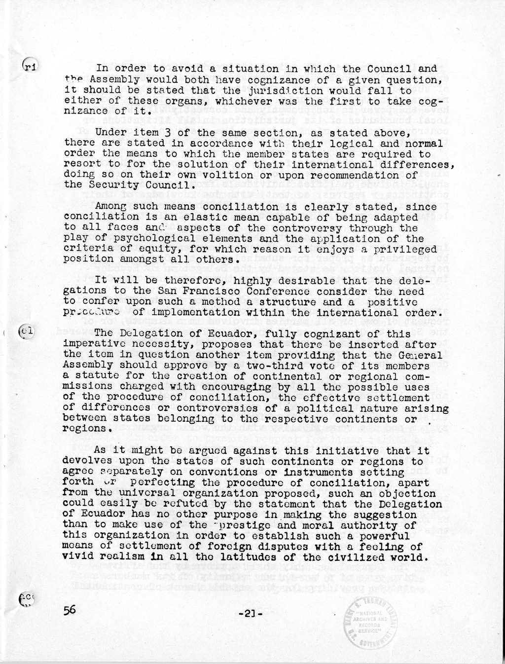 Report, Comments and Proposed Amendments Concerning the Dumbarton Oaks Proposals, Submitted by the Delegations to the United Nations Conference on International Organization