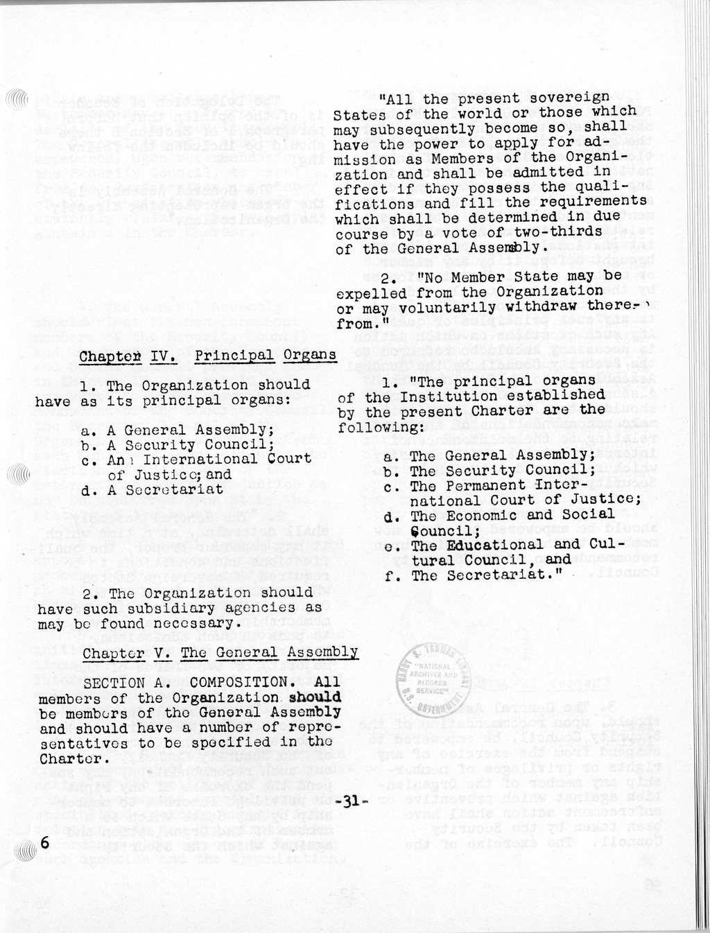 Report, Comments and Proposed Amendments Concerning the Dumbarton Oaks Proposals, Submitted by the Delegations to the United Nations Conference on International Organization