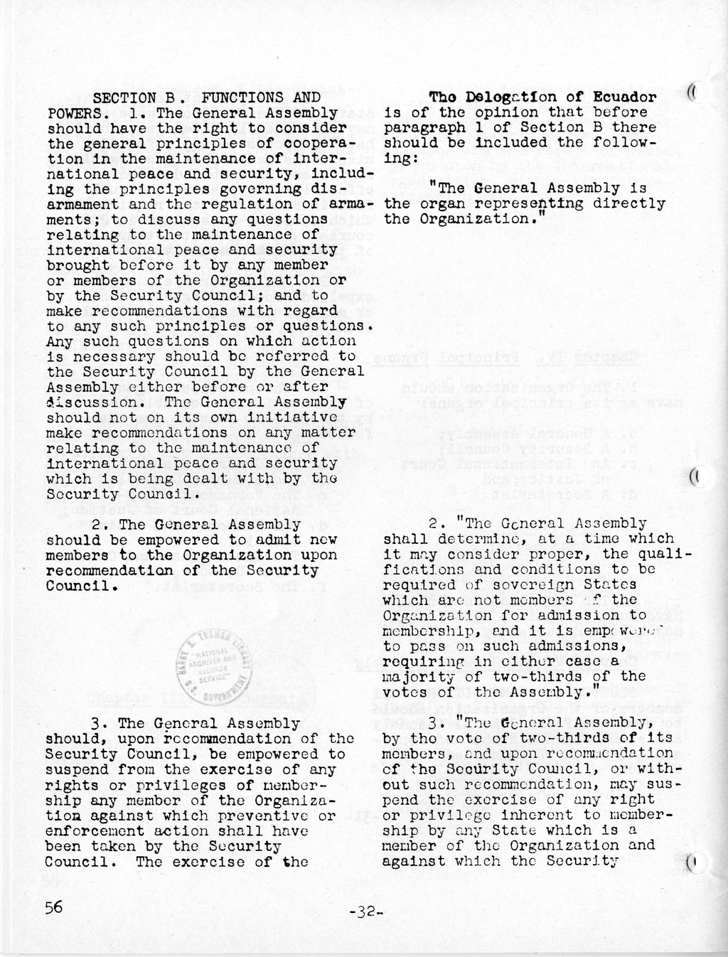 Report, Comments and Proposed Amendments Concerning the Dumbarton Oaks Proposals, Submitted by the Delegations to the United Nations Conference on International Organization