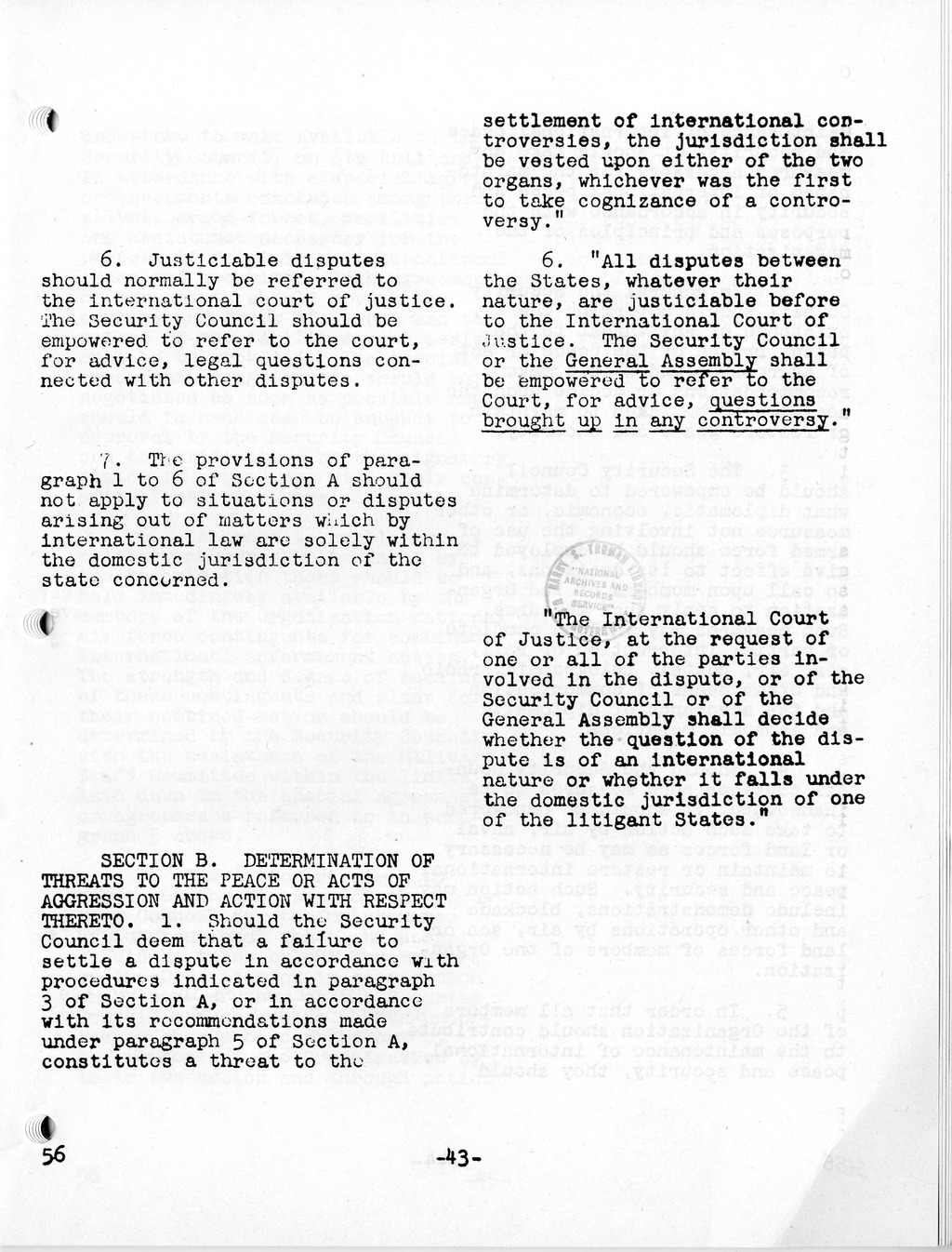 Report, Comments and Proposed Amendments Concerning the Dumbarton Oaks Proposals, Submitted by the Delegations to the United Nations Conference on International Organization