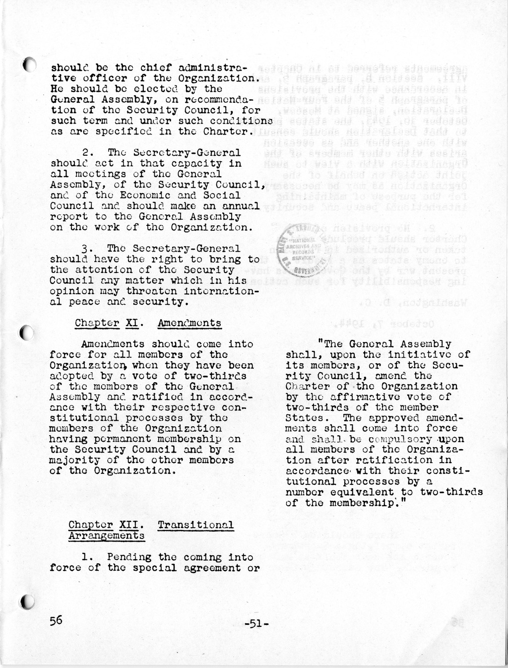 Report, Comments and Proposed Amendments Concerning the Dumbarton Oaks Proposals, Submitted by the Delegations to the United Nations Conference on International Organization