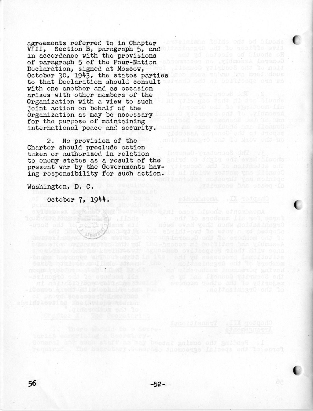 Report, Comments and Proposed Amendments Concerning the Dumbarton Oaks Proposals, Submitted by the Delegations to the United Nations Conference on International Organization