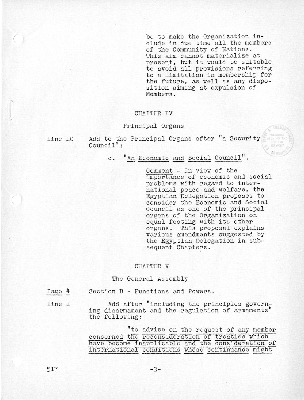 Report, Comments and Proposed Amendments Concerning the Dumbarton Oaks Proposals, Submitted by the Delegations to the United Nations Conference on International Organization