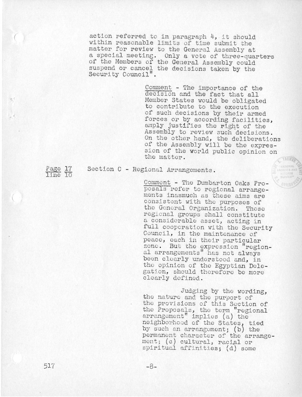 Report, Comments and Proposed Amendments Concerning the Dumbarton Oaks Proposals, Submitted by the Delegations to the United Nations Conference on International Organization