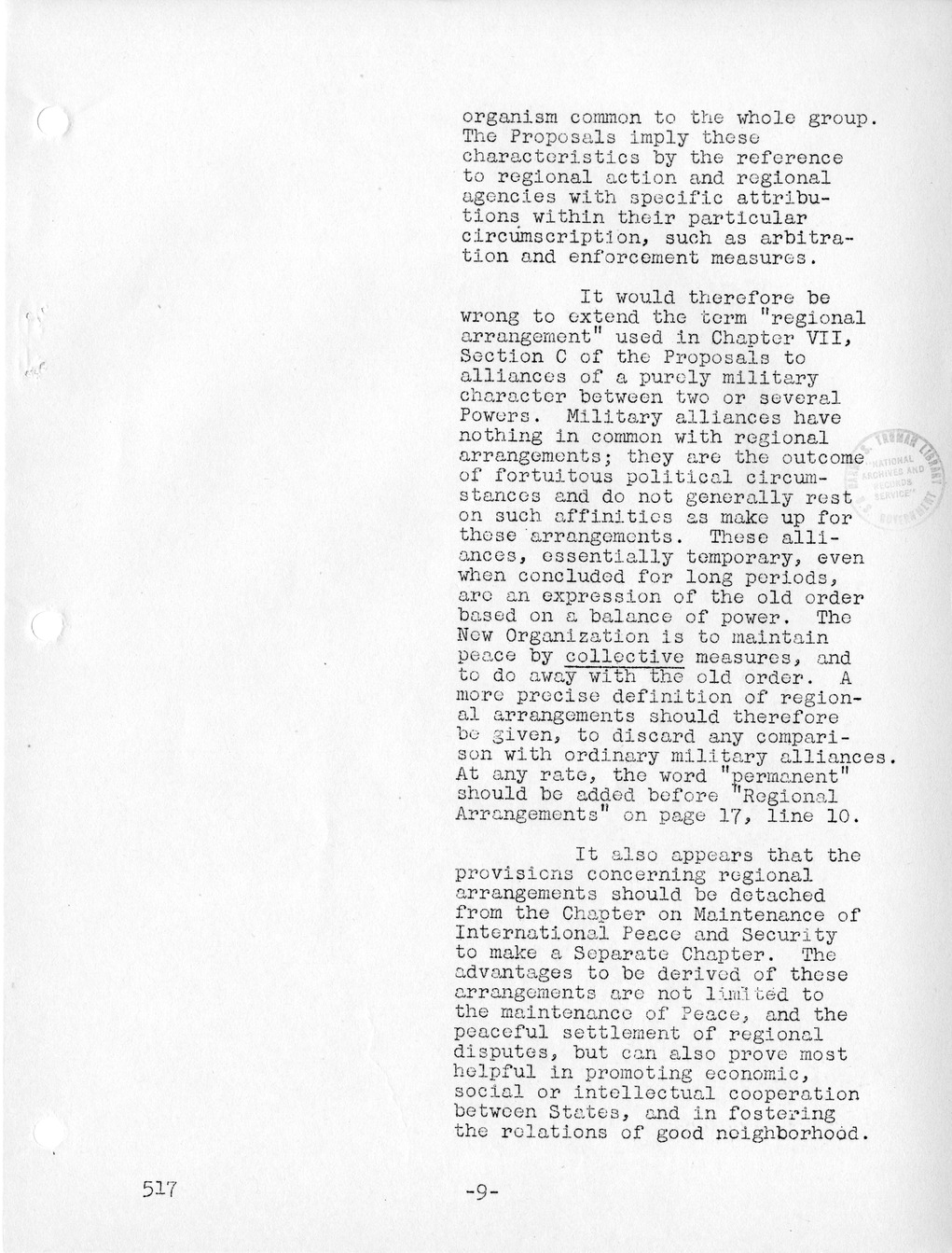 Report, Comments and Proposed Amendments Concerning the Dumbarton Oaks Proposals, Submitted by the Delegations to the United Nations Conference on International Organization