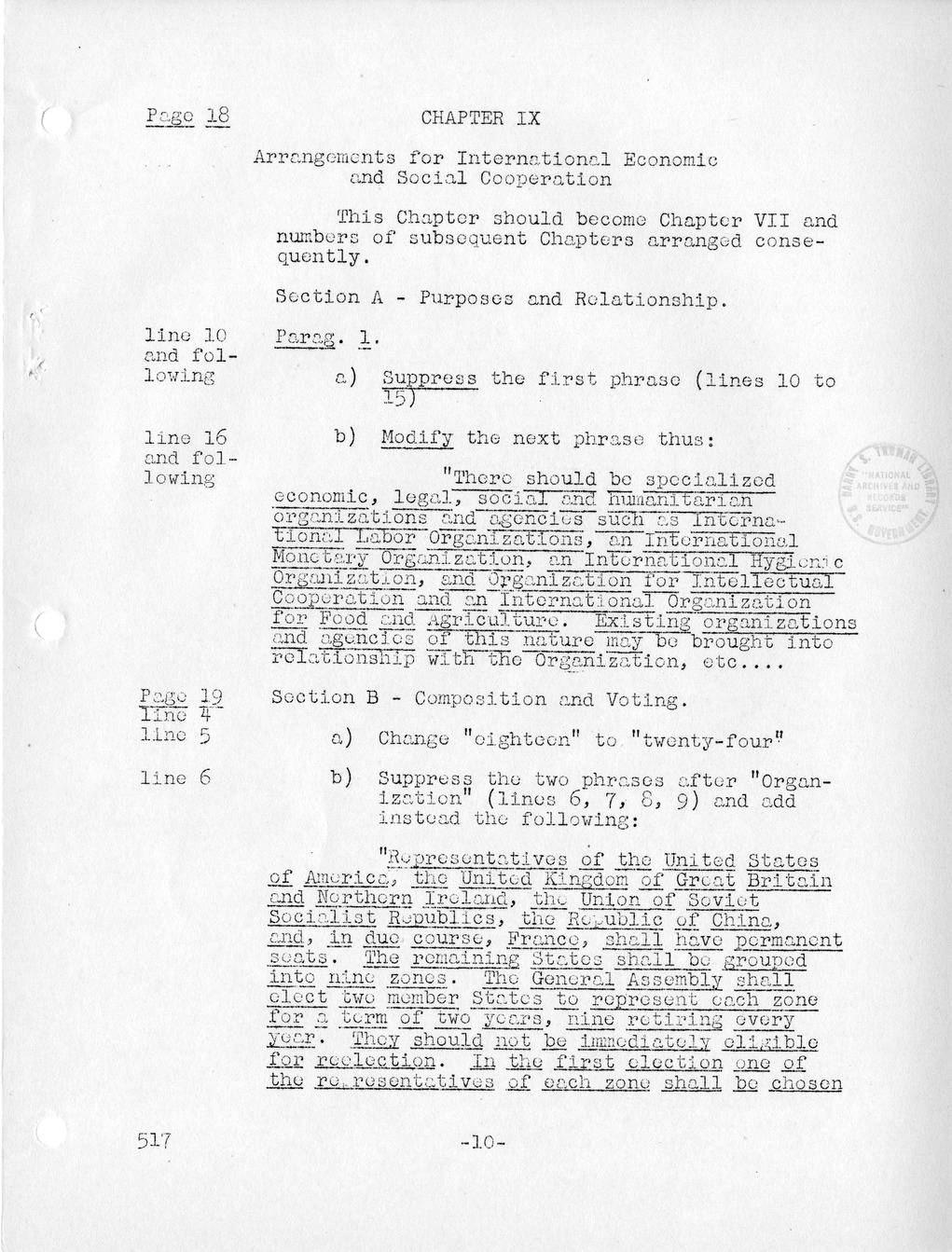 Report, Comments and Proposed Amendments Concerning the Dumbarton Oaks Proposals, Submitted by the Delegations to the United Nations Conference on International Organization