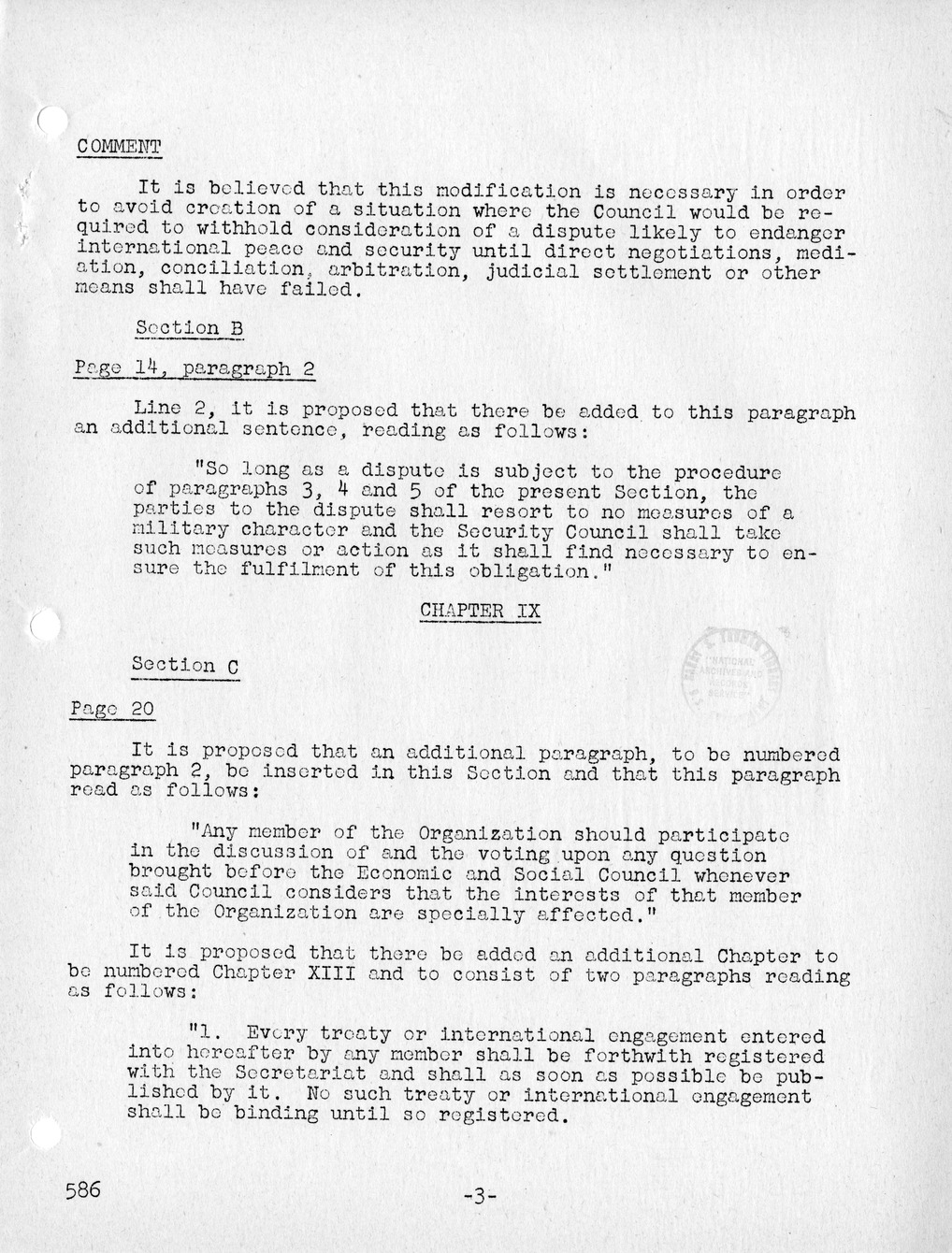 Report, Comments and Proposed Amendments Concerning the Dumbarton Oaks Proposals, Submitted by the Delegations to the United Nations Conference on International Organization