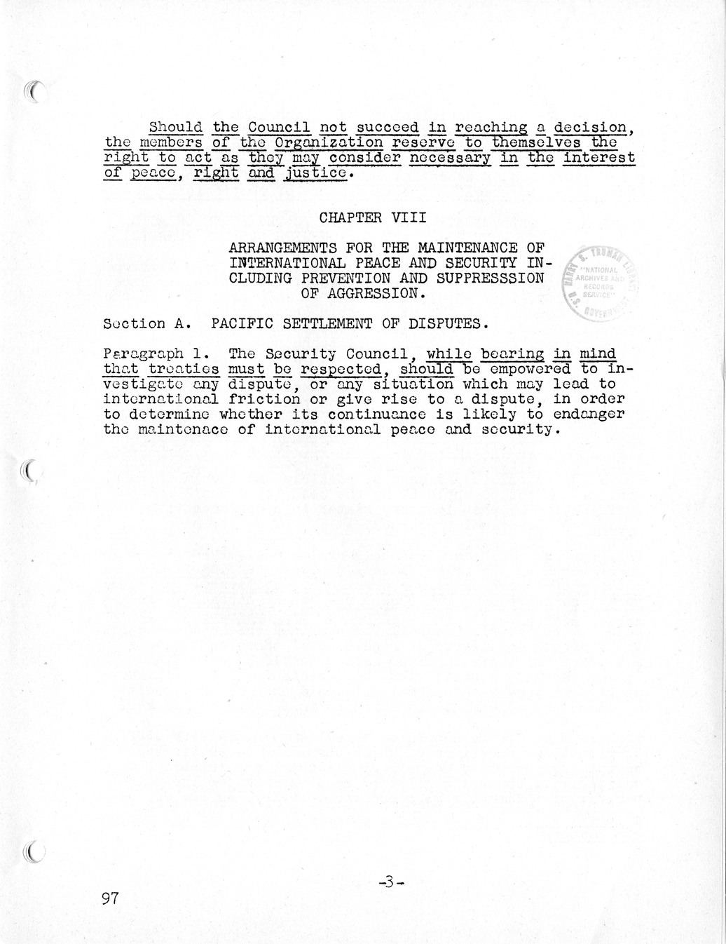 Report, Comments and Proposed Amendments Concerning the Dumbarton Oaks Proposals, Submitted by the Delegations to the United Nations Conference on International Organization