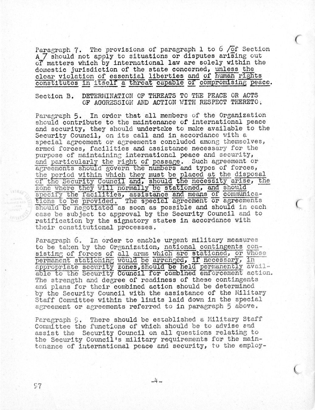 Report, Comments and Proposed Amendments Concerning the Dumbarton Oaks Proposals, Submitted by the Delegations to the United Nations Conference on International Organization