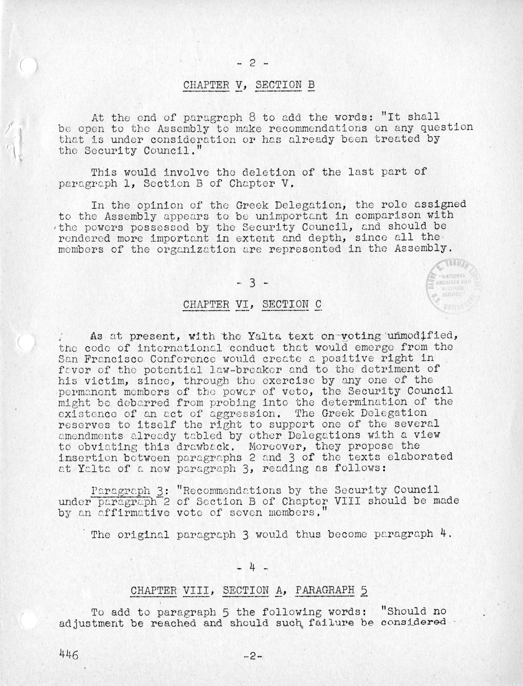 Report, Comments and Proposed Amendments Concerning the Dumbarton Oaks Proposals, Submitted by the Delegations to the United Nations Conference on International Organization