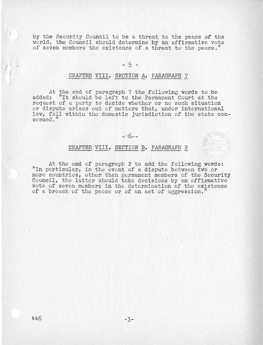 Report, Comments and Proposed Amendments Concerning the Dumbarton Oaks Proposals, Submitted by the Delegations to the United Nations Conference on International Organization