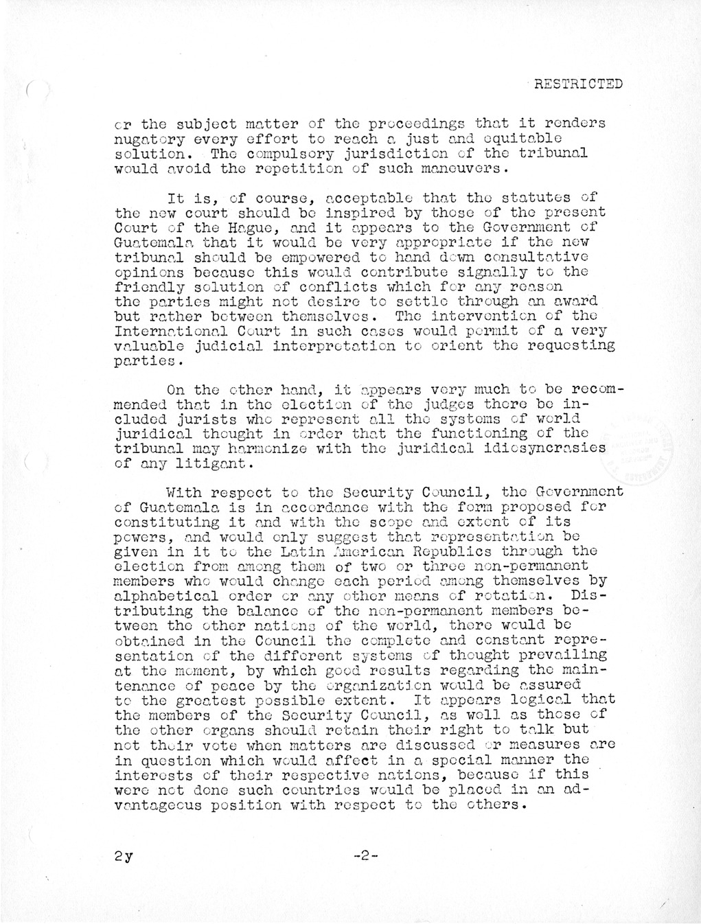 Report, Comments and Proposed Amendments Concerning the Dumbarton Oaks Proposals, Submitted by the Delegations to the United Nations Conference on International Organization