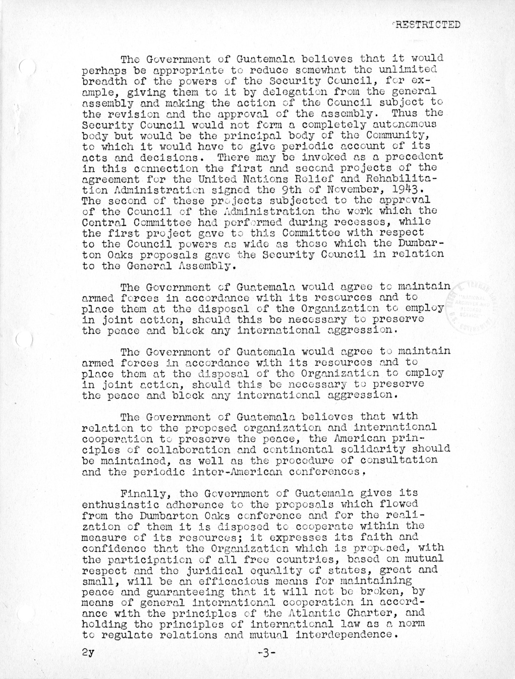 Report, Comments and Proposed Amendments Concerning the Dumbarton Oaks Proposals, Submitted by the Delegations to the United Nations Conference on International Organization