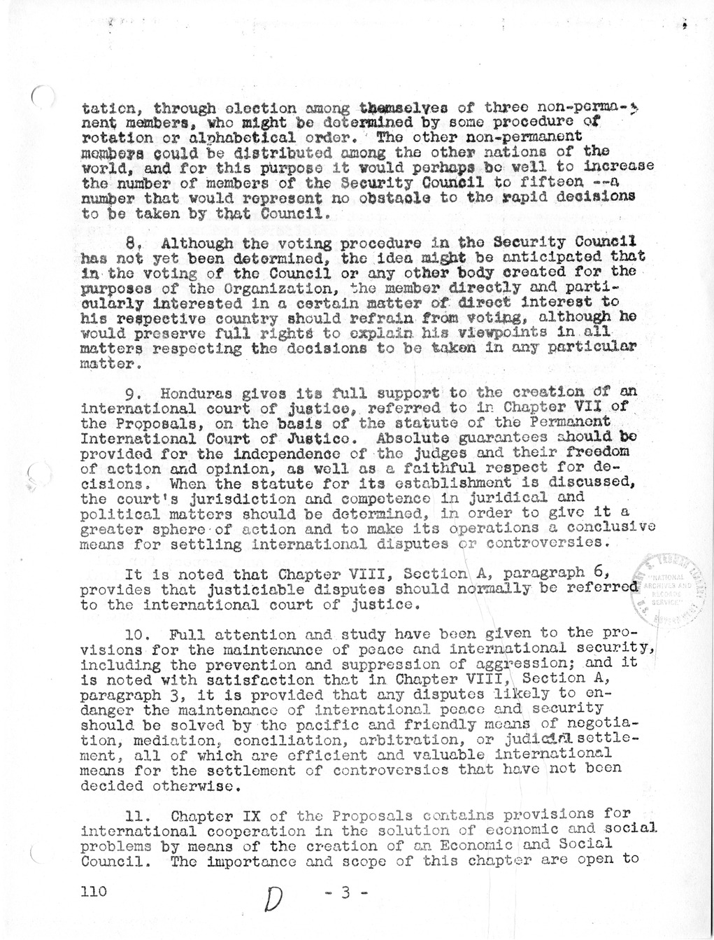 Report, Comments and Proposed Amendments Concerning the Dumbarton Oaks Proposals, Submitted by the Delegations to the United Nations Conference on International Organization