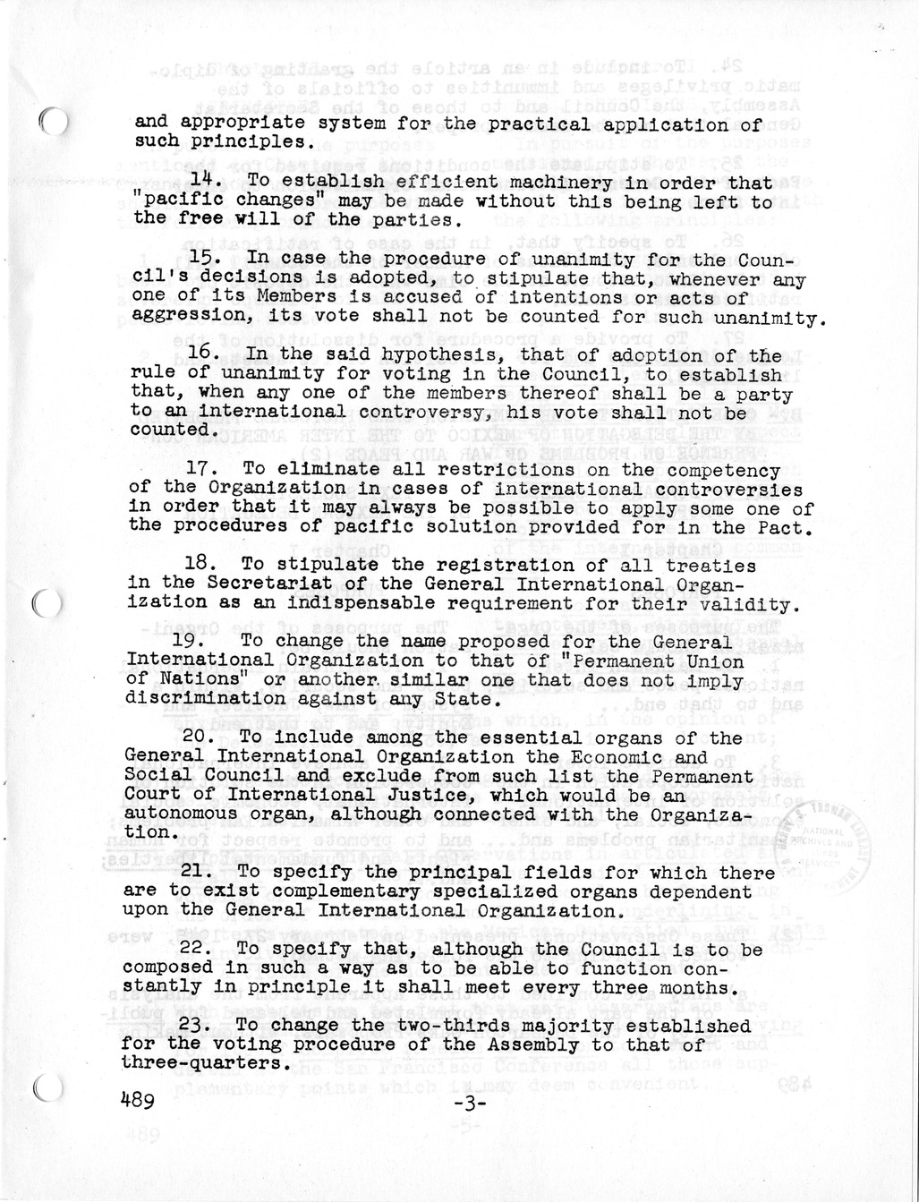 Report, Comments and Proposed Amendments Concerning the Dumbarton Oaks Proposals, Submitted by the Delegations to the United Nations Conference on International Organization