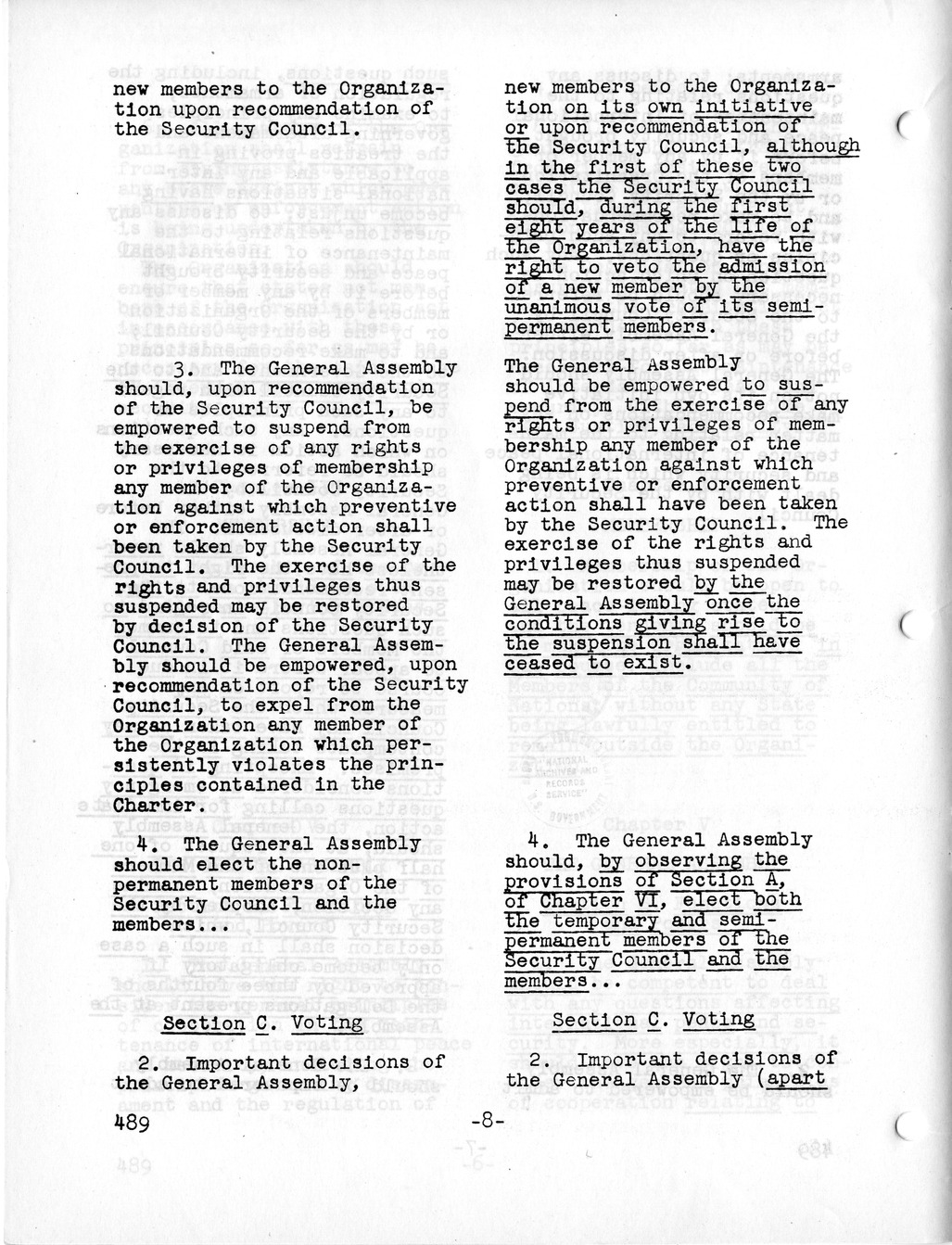 Report, Comments and Proposed Amendments Concerning the Dumbarton Oaks Proposals, Submitted by the Delegations to the United Nations Conference on International Organization