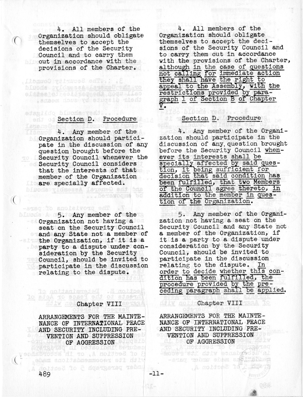 Report, Comments and Proposed Amendments Concerning the Dumbarton Oaks Proposals, Submitted by the Delegations to the United Nations Conference on International Organization