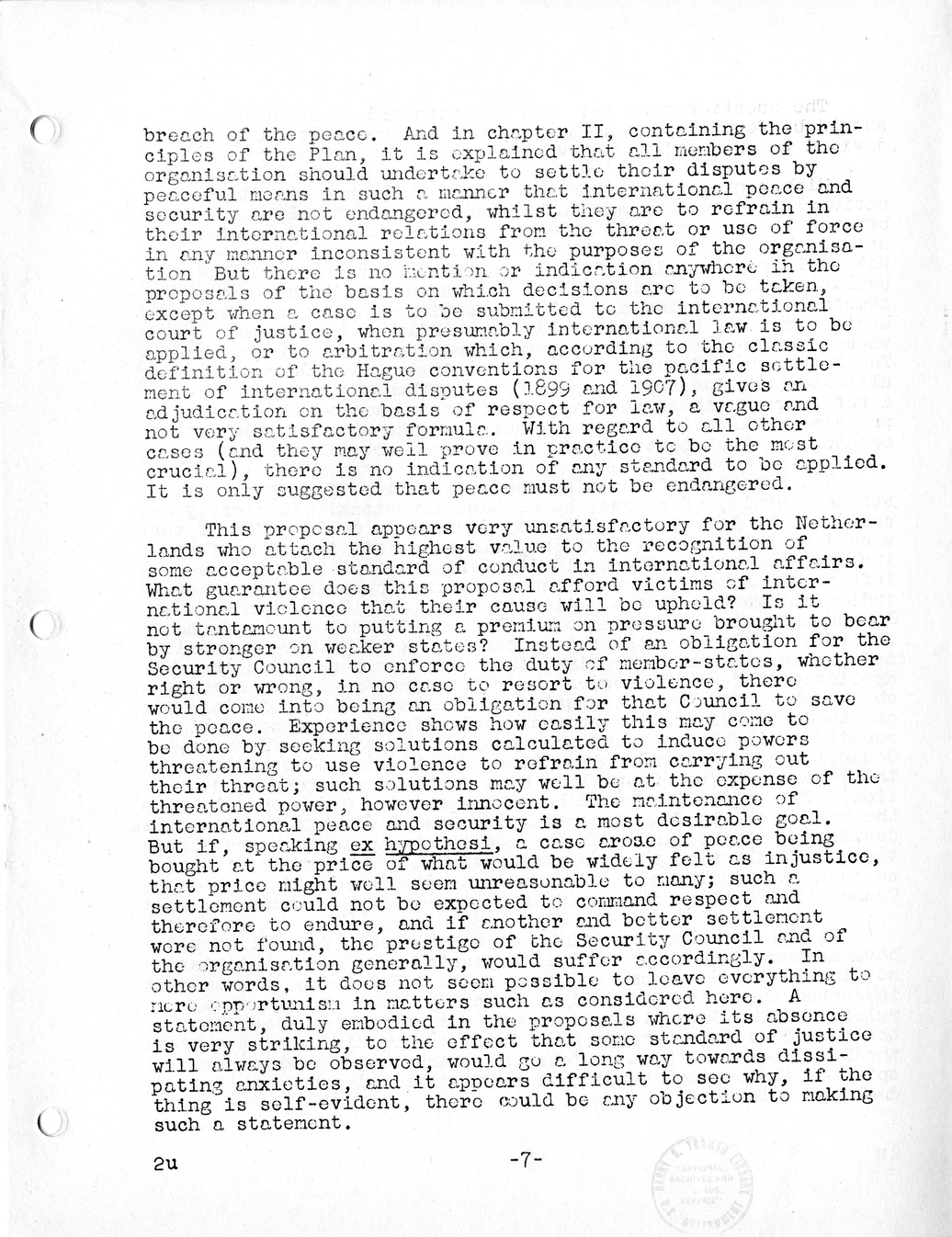 Report, Comments and Proposed Amendments Concerning the Dumbarton Oaks Proposals, Submitted by the Delegations to the United Nations Conference on International Organization