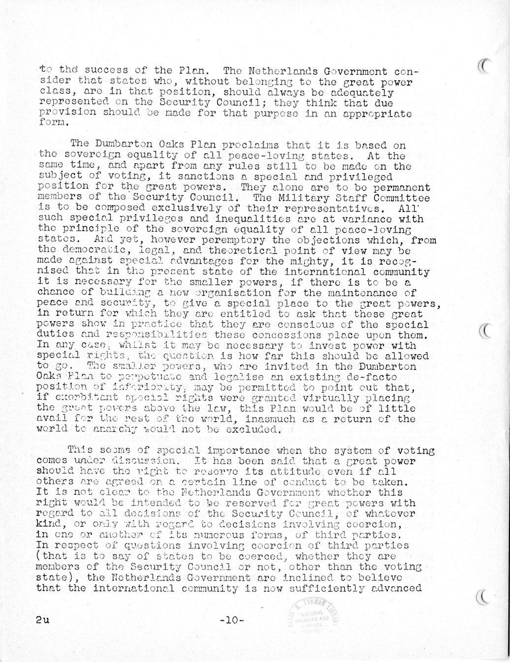 Report, Comments and Proposed Amendments Concerning the Dumbarton Oaks Proposals, Submitted by the Delegations to the United Nations Conference on International Organization