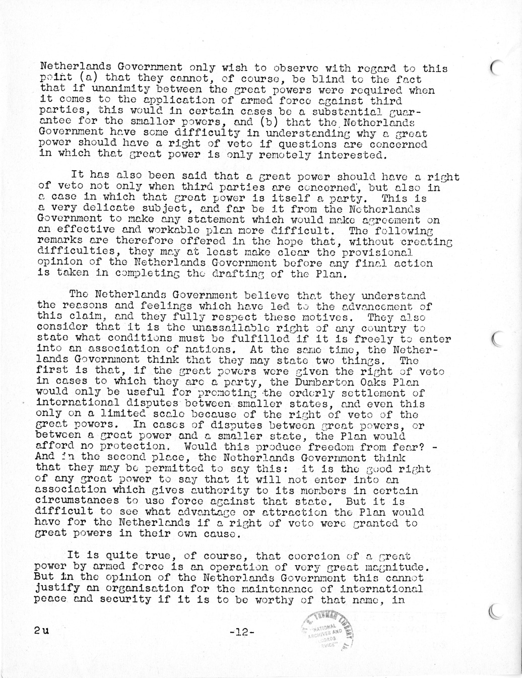 Report, Comments and Proposed Amendments Concerning the Dumbarton Oaks Proposals, Submitted by the Delegations to the United Nations Conference on International Organization