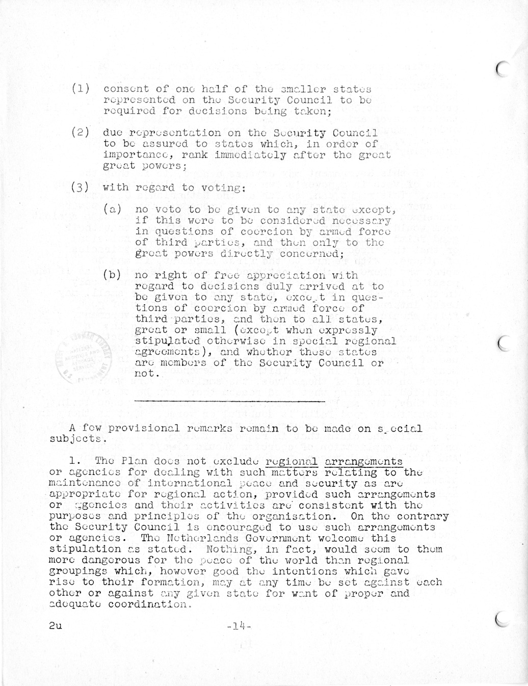 Report, Comments and Proposed Amendments Concerning the Dumbarton Oaks Proposals, Submitted by the Delegations to the United Nations Conference on International Organization