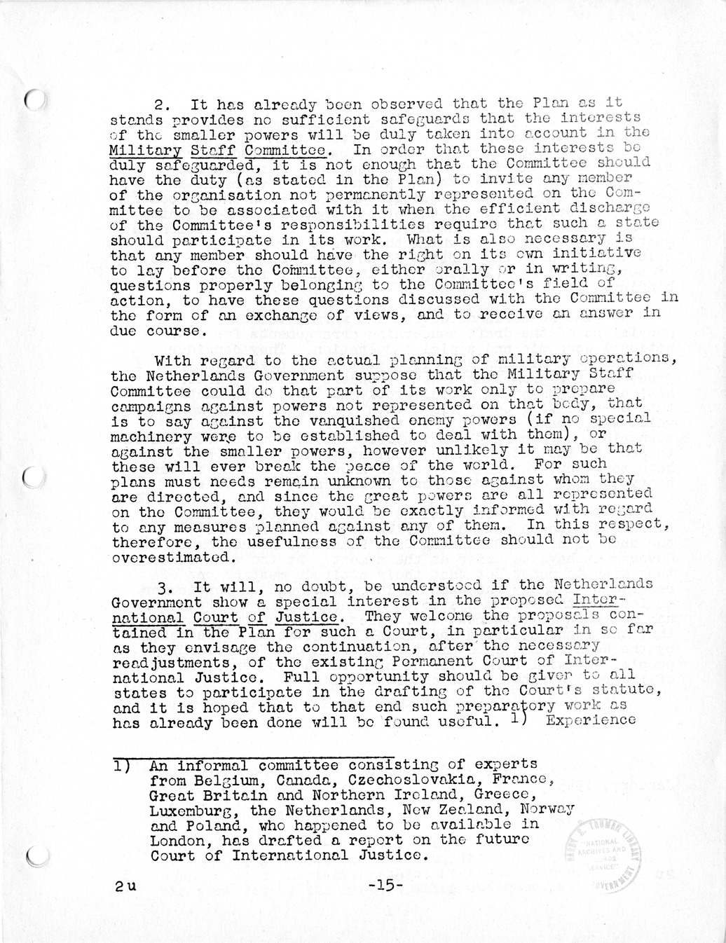Report, Comments and Proposed Amendments Concerning the Dumbarton Oaks Proposals, Submitted by the Delegations to the United Nations Conference on International Organization