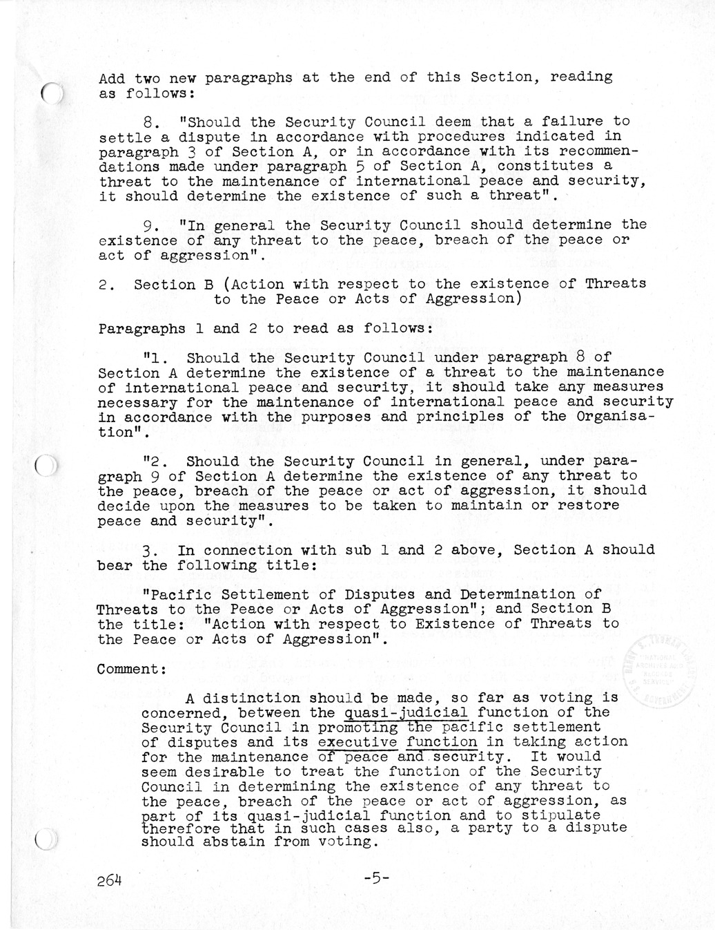 Report, Comments and Proposed Amendments Concerning the Dumbarton Oaks Proposals, Submitted by the Delegations to the United Nations Conference on International Organization