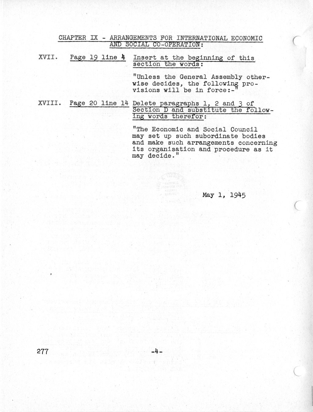 Report, Comments and Proposed Amendments Concerning the Dumbarton Oaks Proposals, Submitted by the Delegations to the United Nations Conference on International Organization
