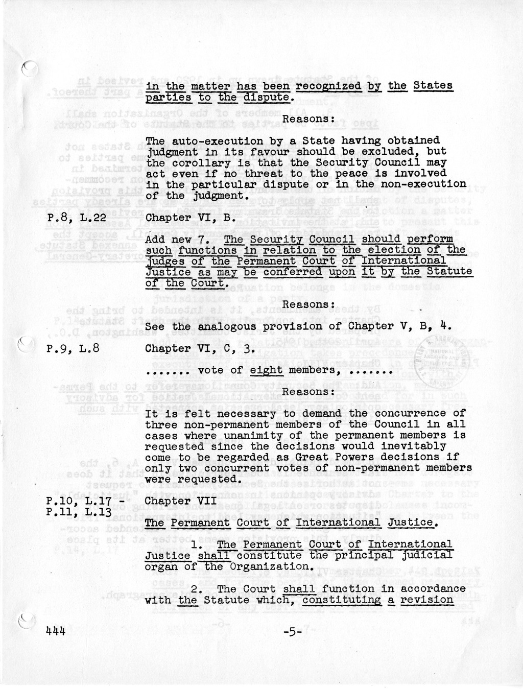 Report, Comments and Proposed Amendments Concerning the Dumbarton Oaks Proposals, Submitted by the Delegations to the United Nations Conference on International Organization