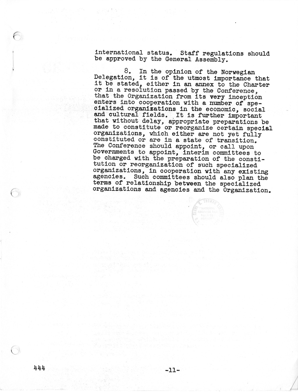Report, Comments and Proposed Amendments Concerning the Dumbarton Oaks Proposals, Submitted by the Delegations to the United Nations Conference on International Organization