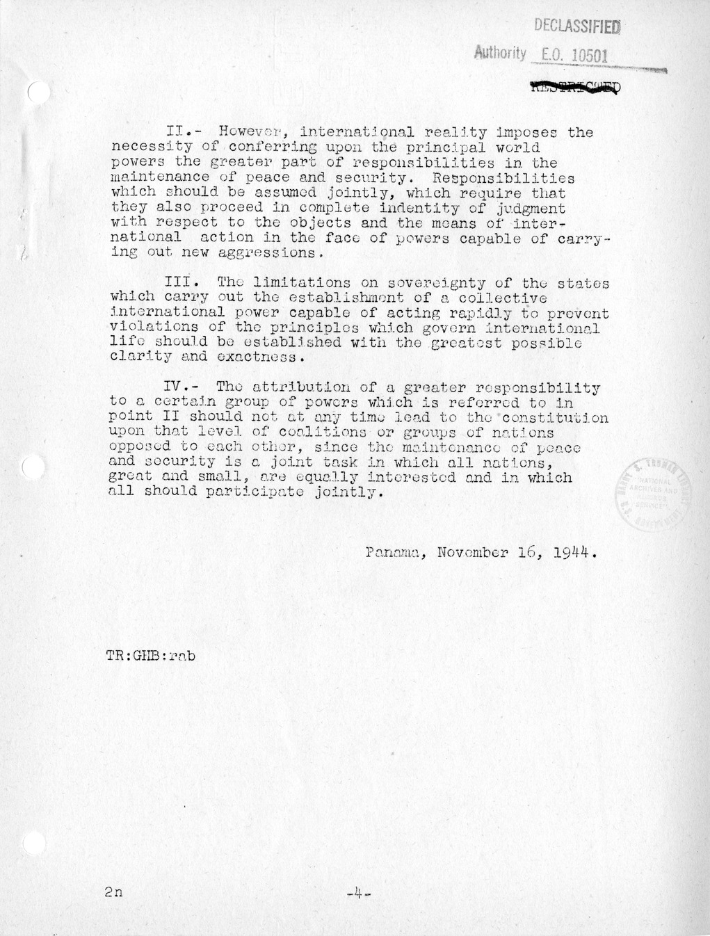 Report, Comments and Proposed Amendments Concerning the Dumbarton Oaks Proposals, Submitted by the Delegations to the United Nations Conference on International Organization