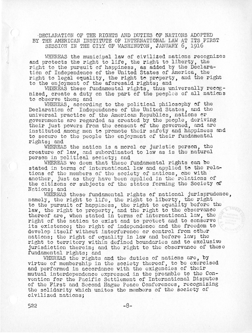 Report, Comments and Proposed Amendments Concerning the Dumbarton Oaks Proposals, Submitted by the Delegations to the United Nations Conference on International Organization
