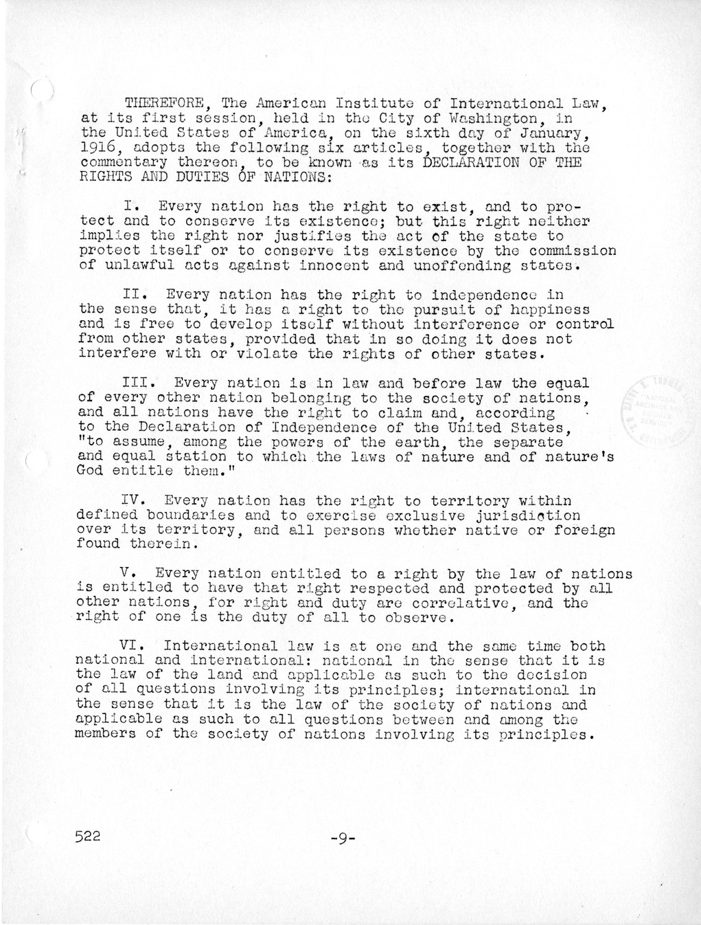 Report, Comments and Proposed Amendments Concerning the Dumbarton Oaks Proposals, Submitted by the Delegations to the United Nations Conference on International Organization