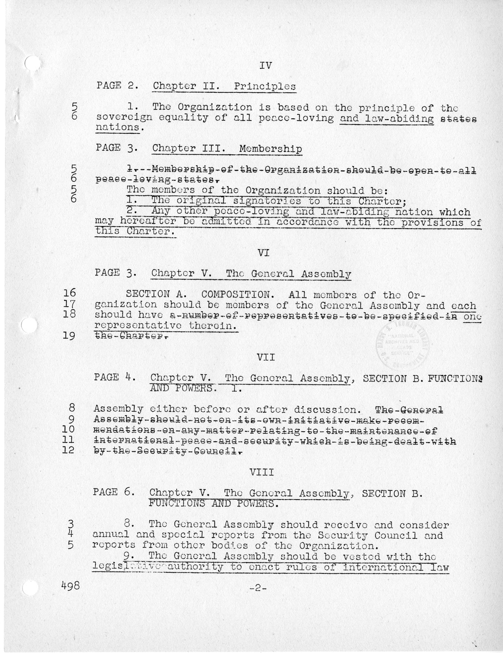 Report, Comments and Proposed Amendments Concerning the Dumbarton Oaks Proposals, Submitted by the Delegations to the United Nations Conference on International Organization