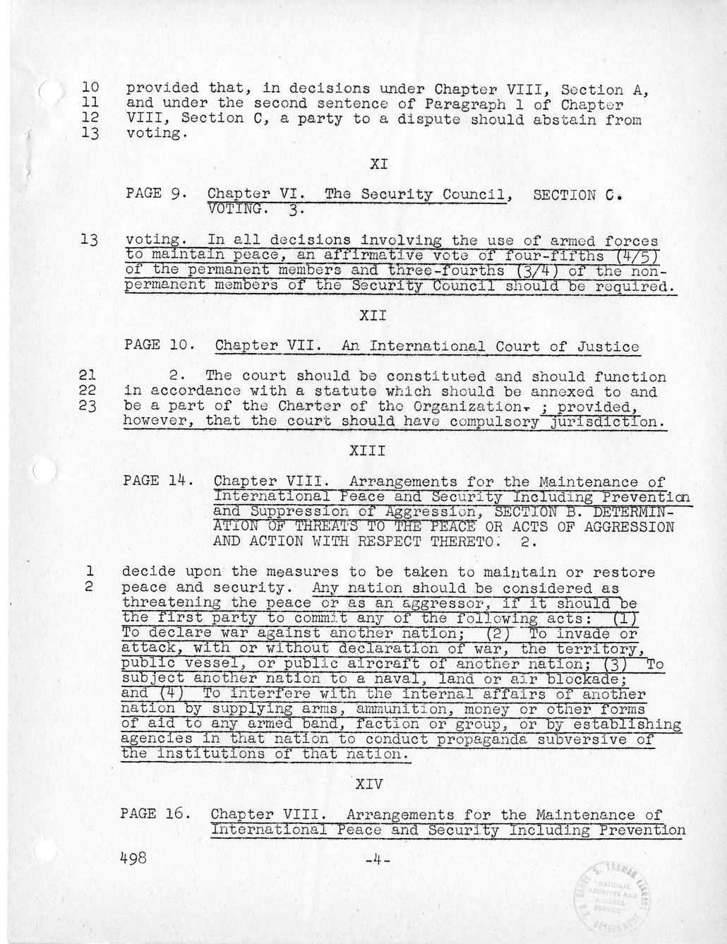 Report, Comments and Proposed Amendments Concerning the Dumbarton Oaks Proposals, Submitted by the Delegations to the United Nations Conference on International Organization