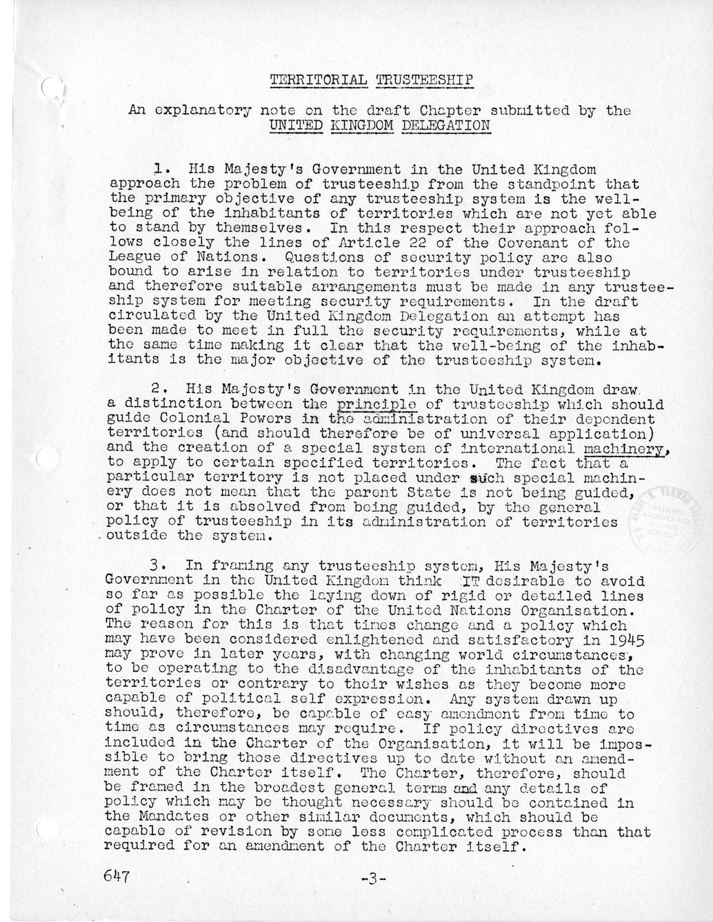 Report, Comments and Proposed Amendments Concerning the Dumbarton Oaks Proposals, Submitted by the Delegations to the United Nations Conference on International Organization