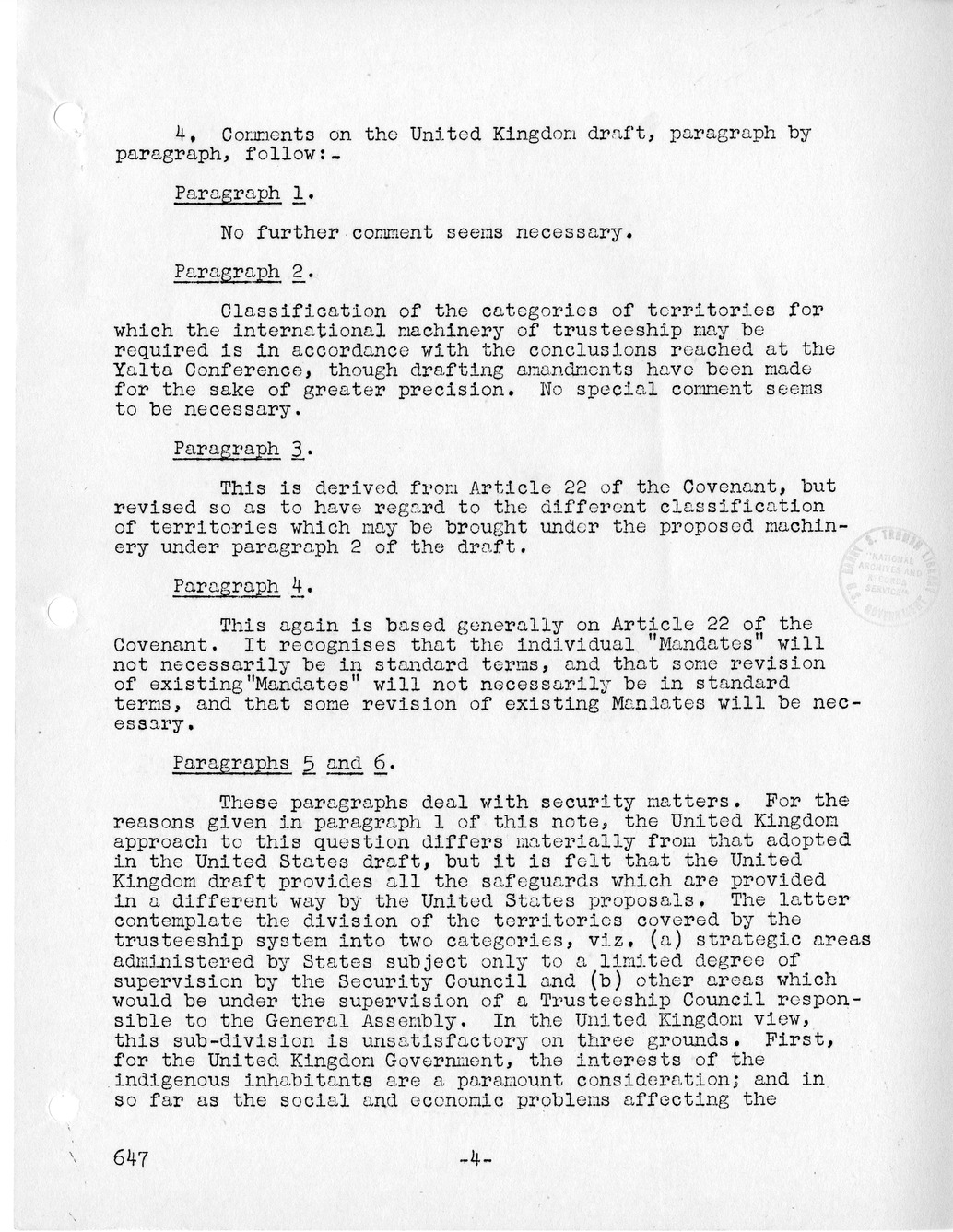 Report, Comments and Proposed Amendments Concerning the Dumbarton Oaks Proposals, Submitted by the Delegations to the United Nations Conference on International Organization