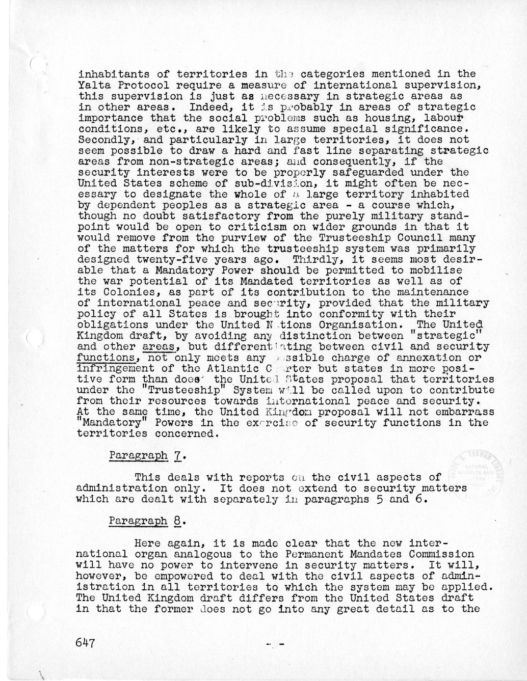 Report, Comments and Proposed Amendments Concerning the Dumbarton Oaks Proposals, Submitted by the Delegations to the United Nations Conference on International Organization