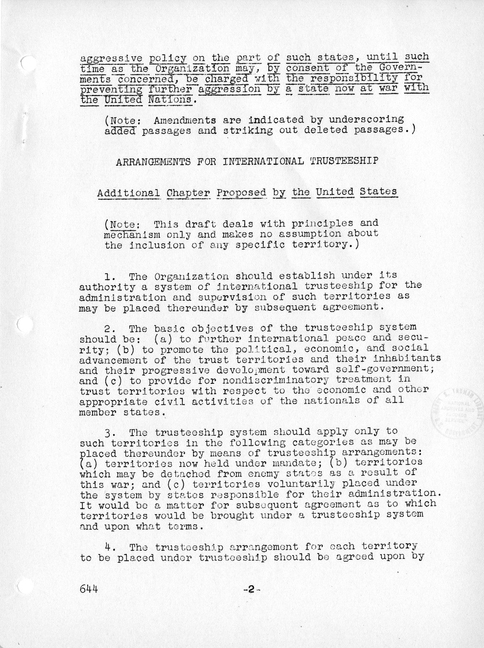 Report, Comments and Proposed Amendments Concerning the Dumbarton Oaks Proposals, Submitted by the Delegations to the United Nations Conference on International Organization