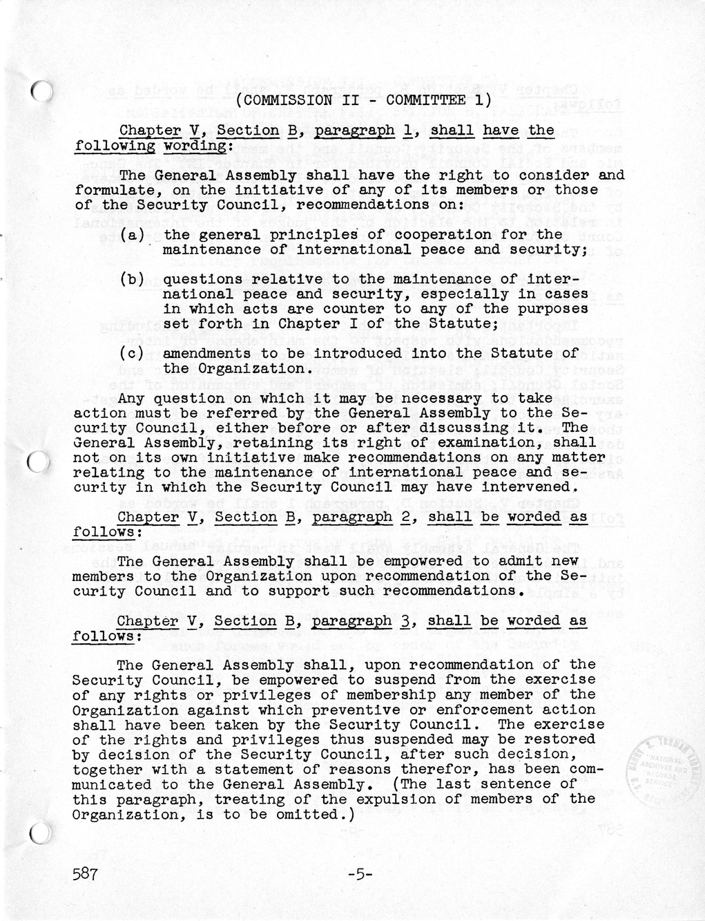 Report, Comments and Proposed Amendments Concerning the Dumbarton Oaks Proposals, Submitted by the Delegations to the United Nations Conference on International Organization