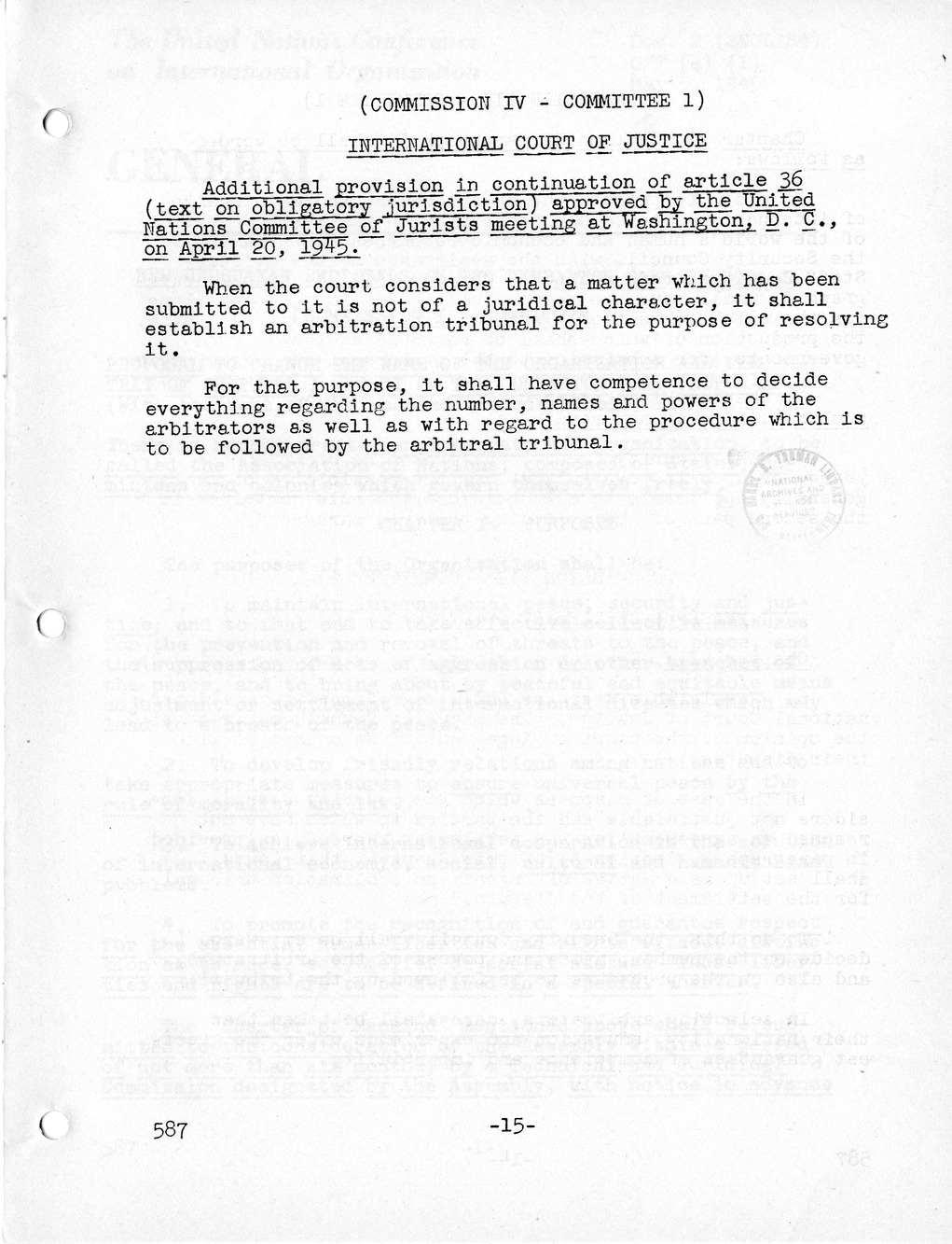 Report, Comments and Proposed Amendments Concerning the Dumbarton Oaks Proposals, Submitted by the Delegations to the United Nations Conference on International Organization