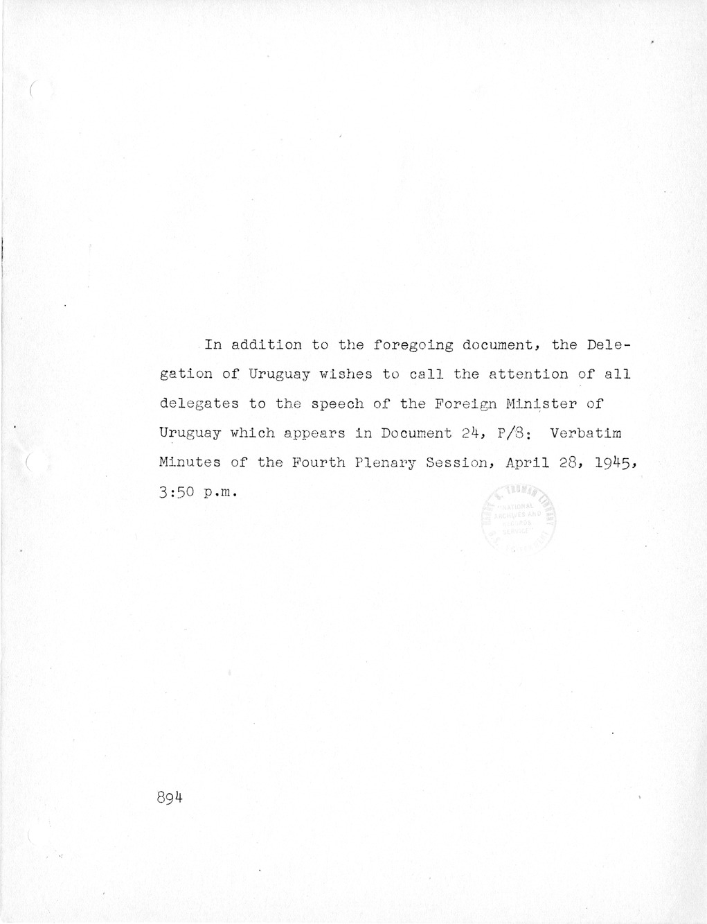 Report, Comments and Proposed Amendments Concerning the Dumbarton Oaks Proposals, Submitted by the Delegations to the United Nations Conference on International Organization