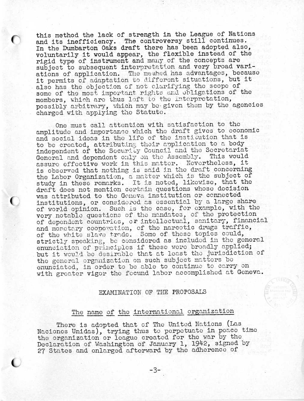 Report, Comments and Proposed Amendments Concerning the Dumbarton Oaks Proposals, Submitted by the Delegations to the United Nations Conference on International Organization
