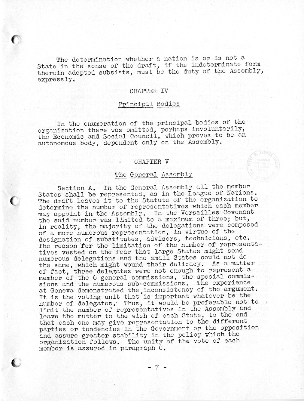 Report, Comments and Proposed Amendments Concerning the Dumbarton Oaks Proposals, Submitted by the Delegations to the United Nations Conference on International Organization