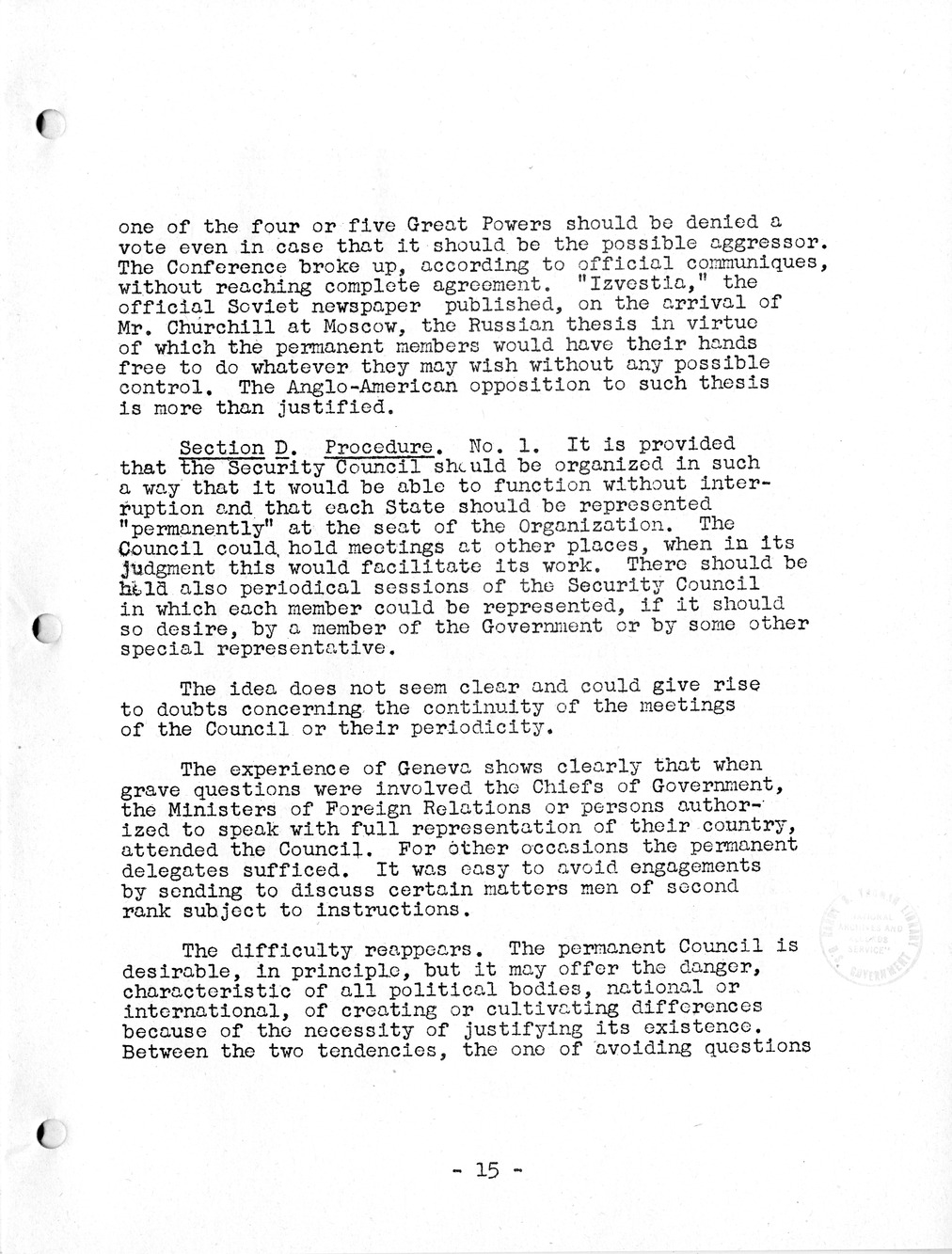Report, Comments and Proposed Amendments Concerning the Dumbarton Oaks Proposals, Submitted by the Delegations to the United Nations Conference on International Organization