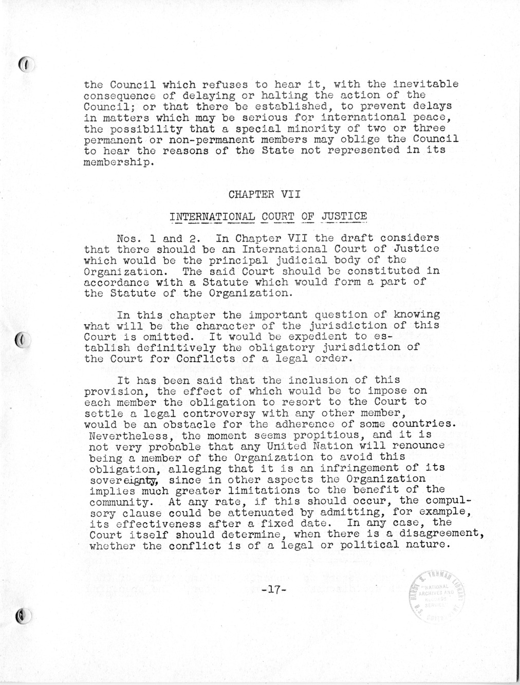 Report, Comments and Proposed Amendments Concerning the Dumbarton Oaks Proposals, Submitted by the Delegations to the United Nations Conference on International Organization