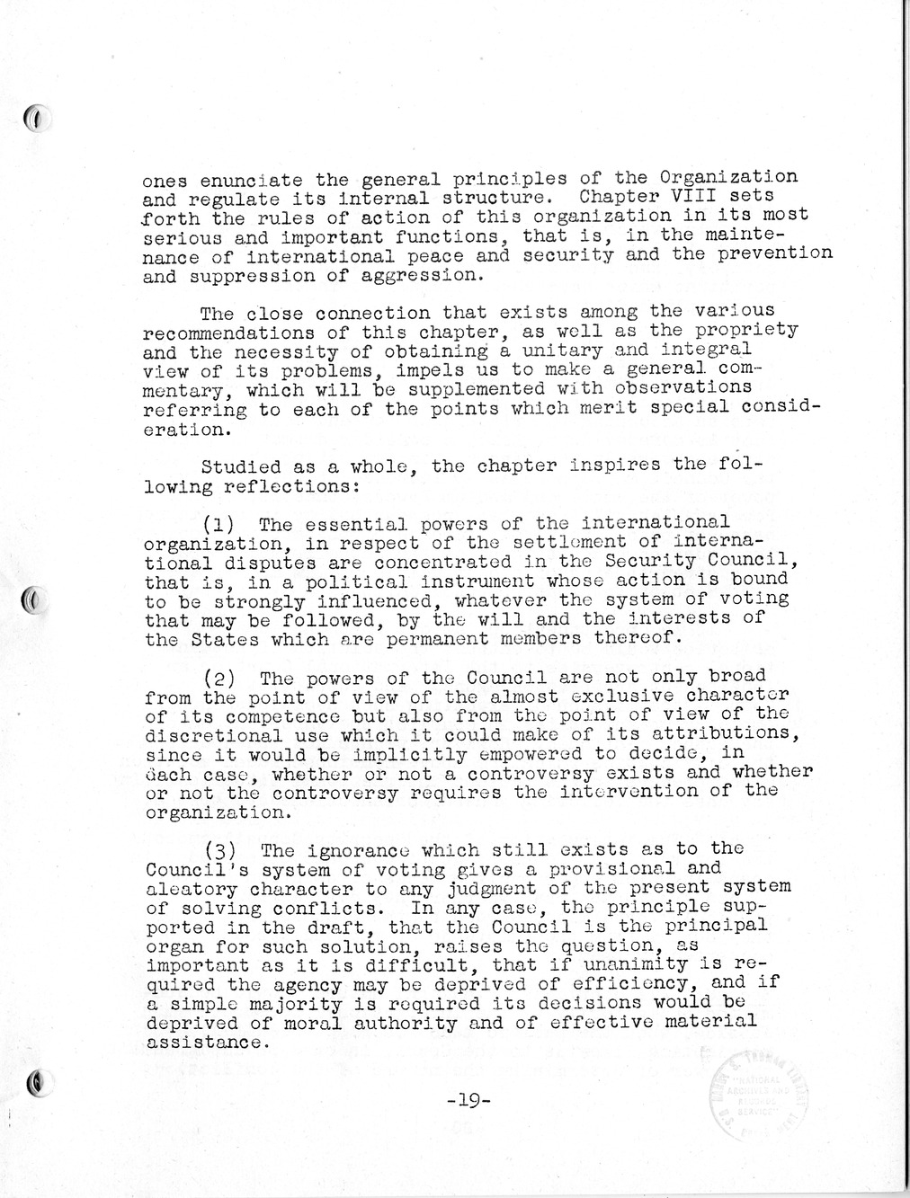 Report, Comments and Proposed Amendments Concerning the Dumbarton Oaks Proposals, Submitted by the Delegations to the United Nations Conference on International Organization