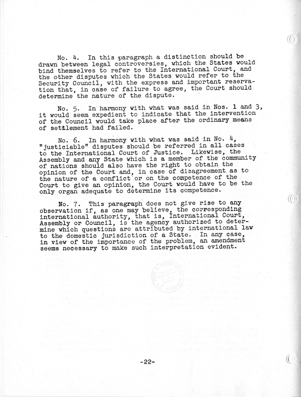Report, Comments and Proposed Amendments Concerning the Dumbarton Oaks Proposals, Submitted by the Delegations to the United Nations Conference on International Organization