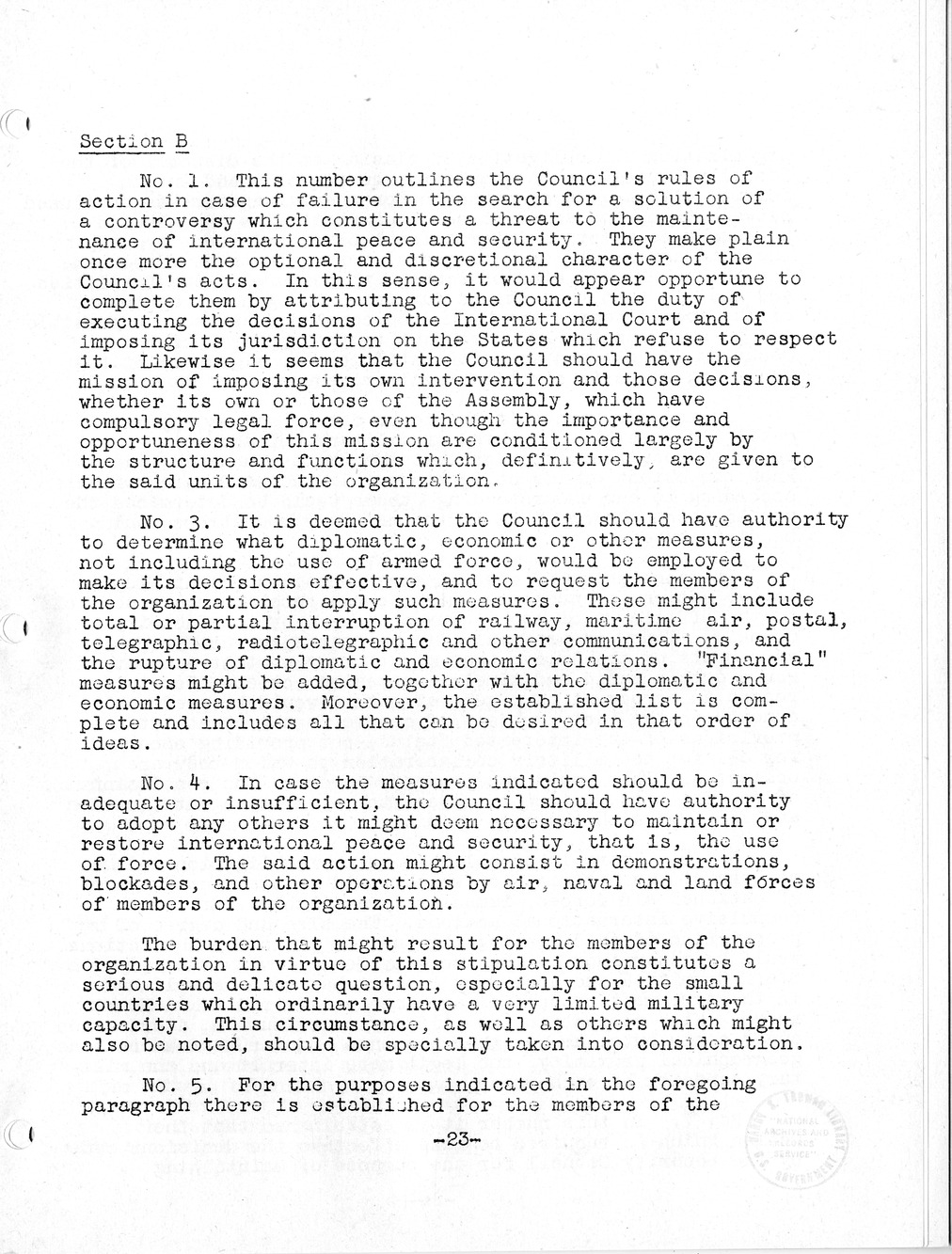 Report, Comments and Proposed Amendments Concerning the Dumbarton Oaks Proposals, Submitted by the Delegations to the United Nations Conference on International Organization